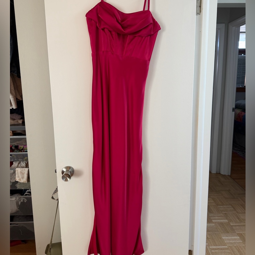 Revelry Strapless Fuchsia Dress